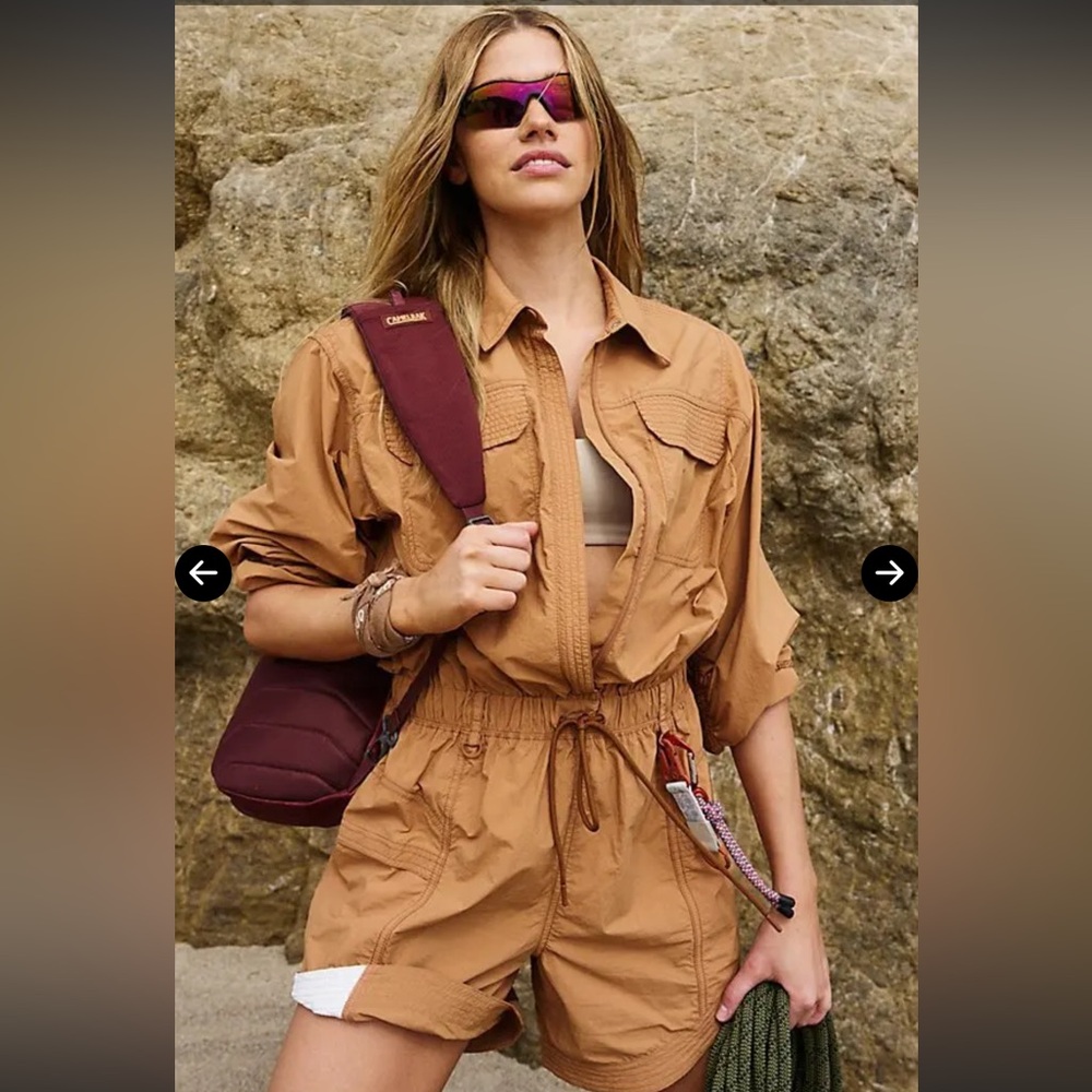 NWT Fp Movement by Free People In The Wild Shortsie Romper One Piece Jumpsuit